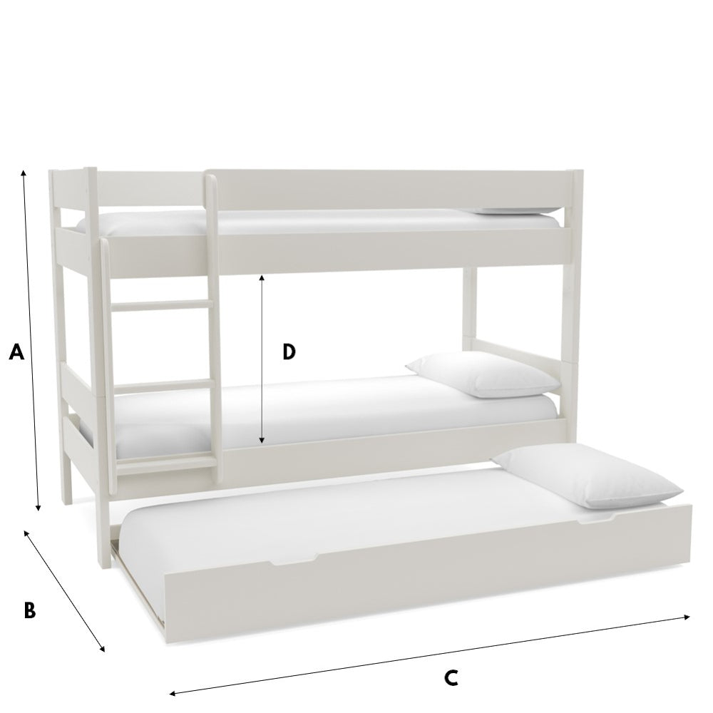 Stompa Compact Detachable Bunk Bed With Trundle Mattress