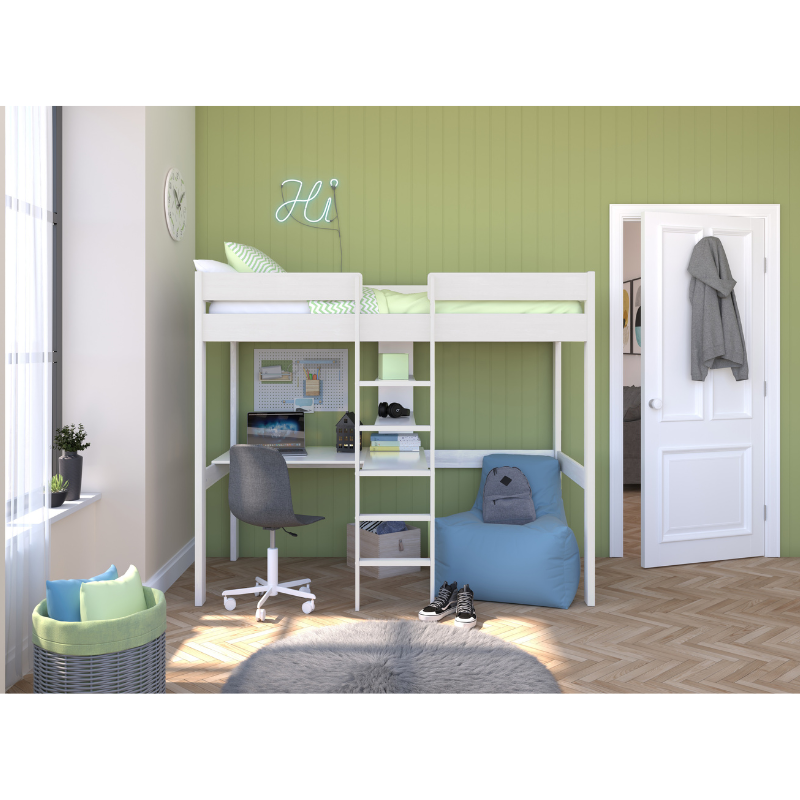 Stompa UNO Highsleeper With Desk And Shelving