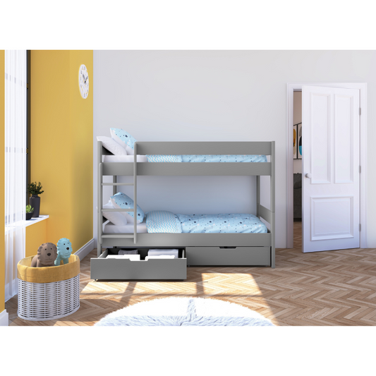 Stompa Grey Compact Bunk Bed With 2 Drawers