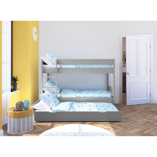 Stompa Grey Compact Bunk Bed With Open Trundle