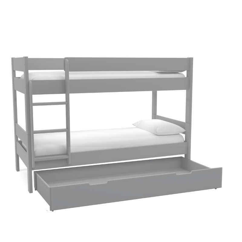 Stompa Grey Compact Bunk Bed With Trundle Drawer